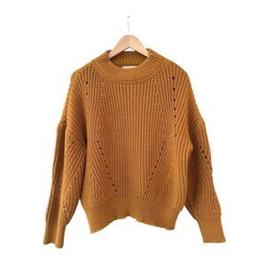 Jon & Anna Women's Chunky Ribbed Knit Oversized Pullover Sweater Rust Small